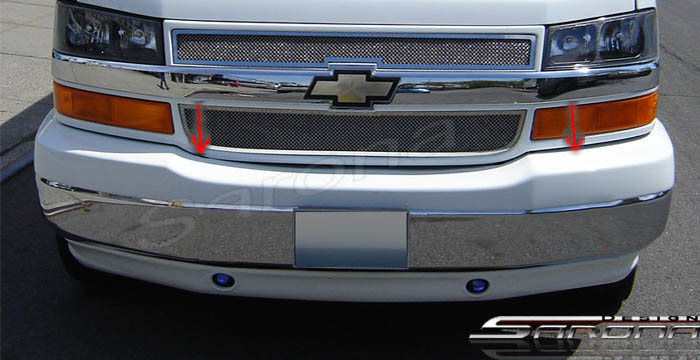 Custom Chevy Express Van  All Styles Bumper TRIM (2003 - 2024) - $290.00 (Part #CH-001-BT)